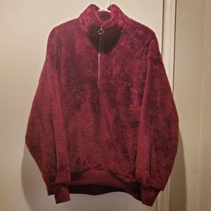 Express Burgundy Fluffy Sweater